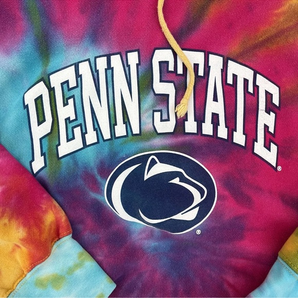 Vintage Penn State University Pro Weave Tie Dye Pullover Hoodie Sweater Size XS - Picture 3 of 4
